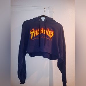 Thrasher hoodie crop top clearance